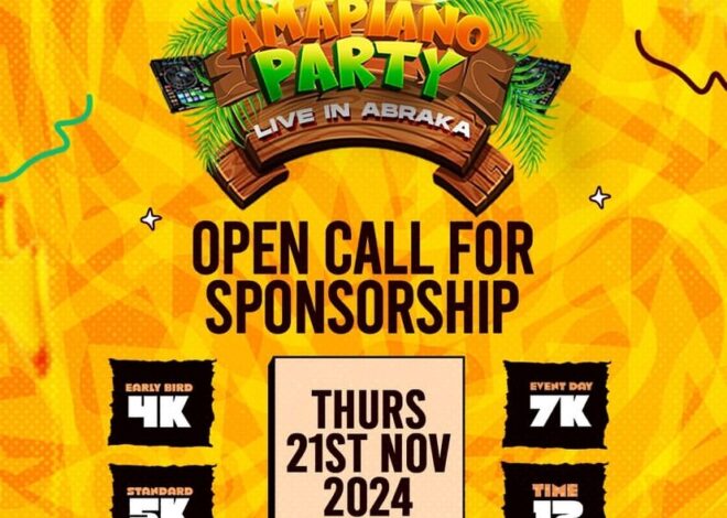 Sponsorship Opportunities!!! ( Amapiano Party)